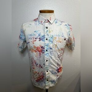 Men’s Medium Vans Button Up Shirt Tropical Watercolor Theme